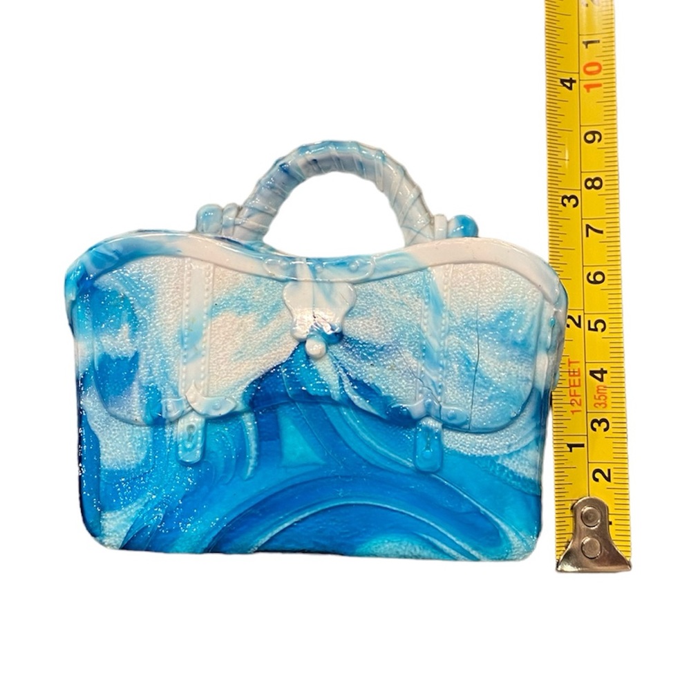 Sowerby Antique Slag Glass Blue White Victorian Posey Vase, Gladstone Doctor Bag - Picture 6 of 10